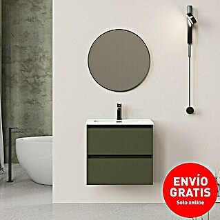 Conjunto de mueble de baño Bico (60 cm, Verde olivo/Negro, 3 pzs.)