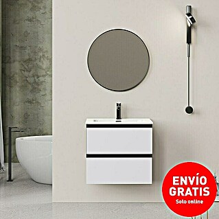 Conjunto de mueble de baño Bico (60 cm, Blanco/Negro, 3 pzs.)