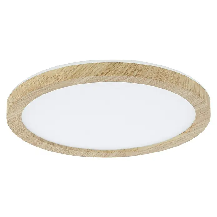 Paulmann LED-Panel rund Atria Shine IP44 - 12,5 W, Durchmesser: 19 cm, Holz, Warmweiß - Deckenleuchte mit Holzrahmen und weißem Diffusor. Ideal für Wohnräume und Schlafzimmer, sorgt für angenehmes Licht und ein modernes Design.