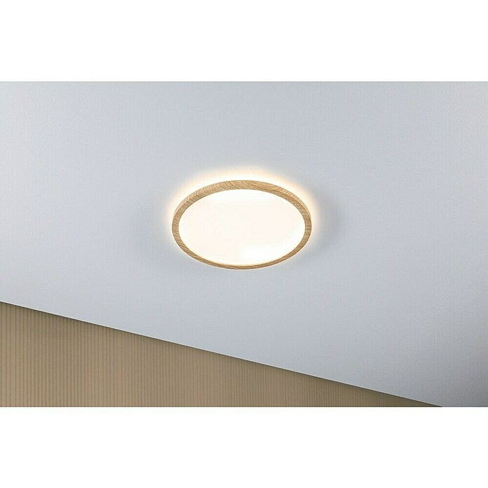 Paulmann LED-Panel Atria Shine IP44 (Durchmesser: 29,3 cm, 19 W, Holz, Warmweiß) | BAUHAUS