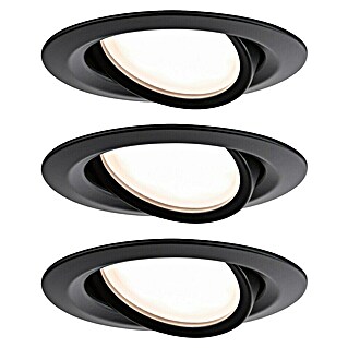 Paulmann Nova LED-Einbauleuchte rund (18 W, Schwarz, Warmweiß, 3 Stk.)