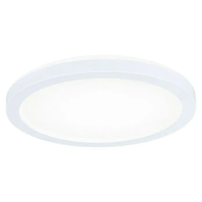 Paulmann LED-Panel rund Atria Shine IP44 - 12,5 W, Durchmesser: 19 cm, Weiß, Neutralweiß - Nahaufnahme einer runden, weißen LED-Deckenleuchte mit einem schlichten, modernen Design, ideal für die allgemeine Raumbeleuchtung.