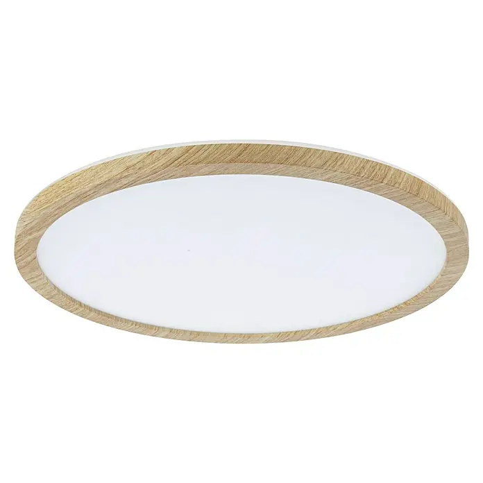 Paulmann LED-Panel rund Atria Shine IP44 - Neutralweiß, 19 W, Holz, Durchmesser: 29,3 cm - Deckenleuchte mit einem hellen Holzrahmen und einem runden, weißen Diffusor, die für eine gleichmäßige Ausleuchtung sorgt.
