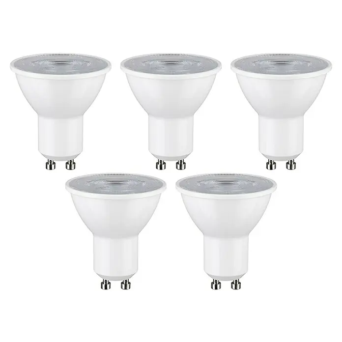 Paulmann LED-Lampe Reflektor Standard - GU10, Nicht Dimmbar, Warmweiß, 230 lm, 2,5 W, 5 Stk. - Abbildung von fünf weißen GU10 LED-Lampen, ideal für eine helle und energieeffiziente Beleuchtung in jedem Raum.