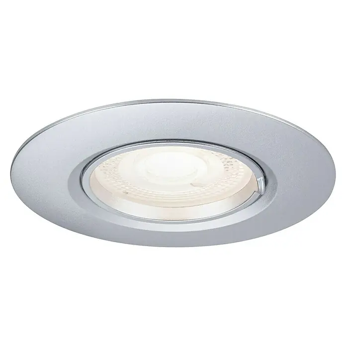 Paulmann Einbauleuchte - 9 cm, Chrom, 3 Stk., Starr - Deckenleuchte mit rundem, silberfarbenem Rahmen und heller, integrierter LED-Beleuchtung, ideal für modernes Innendesign.