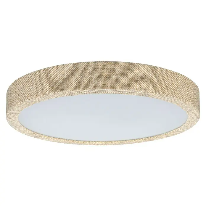 Paulmann LED-Panel rund Cosara - 15 W, Ø x H: 30 x 6,2 cm, Beige, Warmweiß - Beige Deckenleuchte mit Stoffschirm und runder Form, ideal für Wohnräume mit warmem Licht und gemütlicher Atmosphäre.