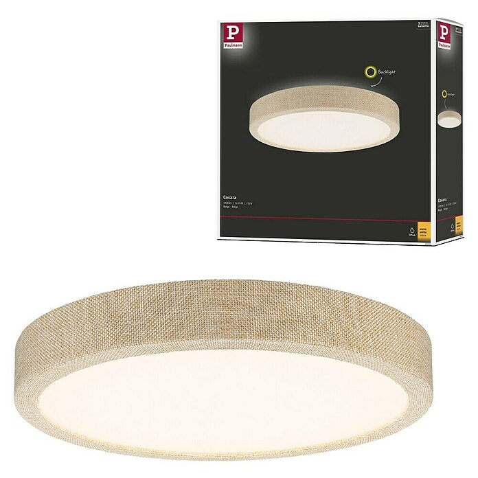 Paulmann LED-Panel rund Cosara (15 W, Ø x H: 30 x 6,2 cm, Beige, Warmweiß) | BAUHAUS