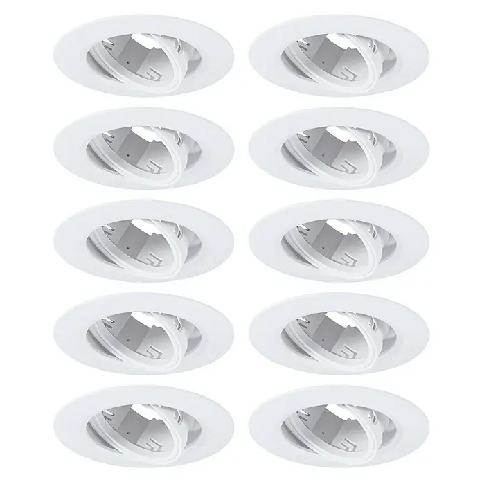 Paulmann Einbauleuchte - 10 W, 9 cm, Weiß, 10 Stk., Schwenkbar - Weiße, verstellbare Einbaustrahler, ideal zur Ausrichtung von Licht in jedem Raum. Das Set enthält zehn Einbaustrahler für eine umfassende Beleuchtungslösung.