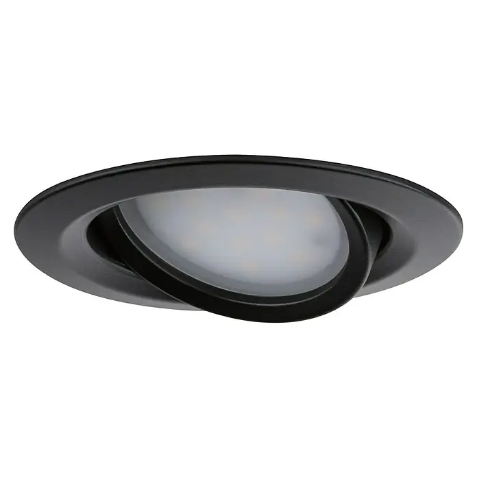 Paulmann Nova LED-Einbauleuchte rund - 18 W, Schwarz, Warmweiß, 3 Stk. - Deckenleuchte mit schwenkbarem LED-Einsatz in schwarzer Fassung für zielgerichtete Beleuchtung und modernes Design.