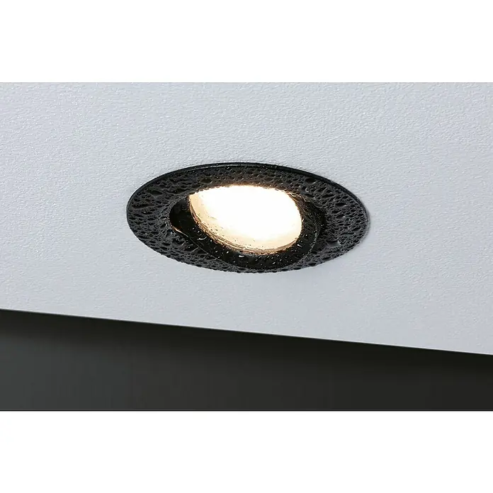 Paulmann Nova LED-Einbauleuchte rund - 18 W, Schwarz, Warmweiß, 3 Stk. - Einbauleuchte mit schwarzem, strukturiertem Rahmen und warmweißem Licht, ideal für Badezimmer und andere Feuchträume.