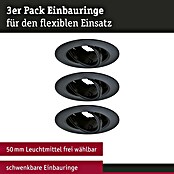 Paulmann Einbauleuchten-Set (Schwarz, 3 Stk., Schwenkbar) | BAUHAUS