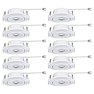 Paulmann LED-Einbauleuchten-Set rund (4,8 W, Ø x H: 8,2 x 3 cm, Weiß, 10 Stk., Warmweiß)