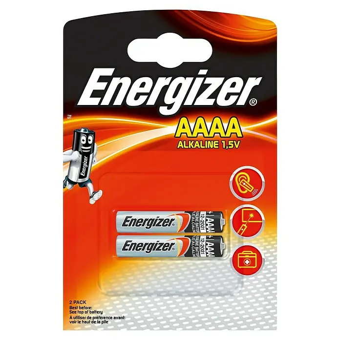 Energizer Pila Ultra+ - Mini AAAA, 1,5 V - Paquete de pilas alcalinas AAAA de Energizer. Ideal para electrónica pequeña, paquete de 2. Energía de larga duración y rendimiento fiable.