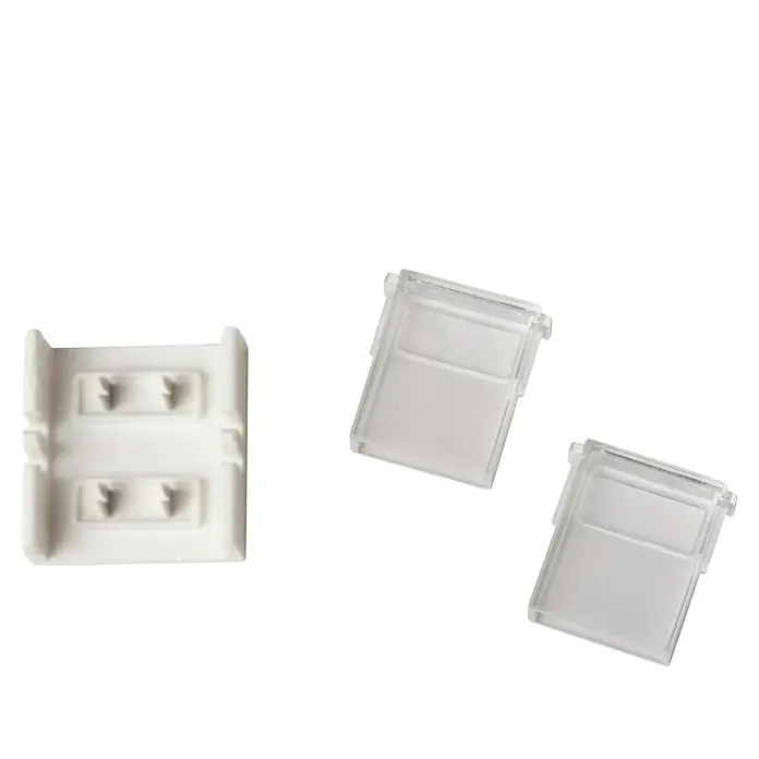 Alverlamp Conector recto - Blanco, Específico para: Alverlamp Tira LED 12W - Clips de montaje y tapas finales para tiras LED. Estos clips y tapas están diseñados para la instalación segura y estética de las tiras LED.