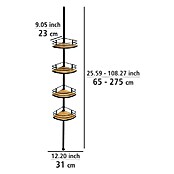 Wenko Teleskopski kotni regal  (Nastavitev višine: 65 cm - 275 cm) | 3746 - Badhelfer | DADD - Accessoires | DAD - Badausstattung | DA - Badausstattung/Bäderwelt | D - Sanitär | BAUHAUS