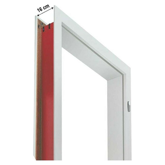 Doornite Podboj za vrata  (850 x 2.000 mm, Debelina stene: 16 cm, Smer odpiranja: Desno, Bela) | 4768 - Zargen Dekor | GBDC - Innentüren | GBD - Bauelemente | GB - Bauelemente | G - Holz/Bauelem | BAUHAUS