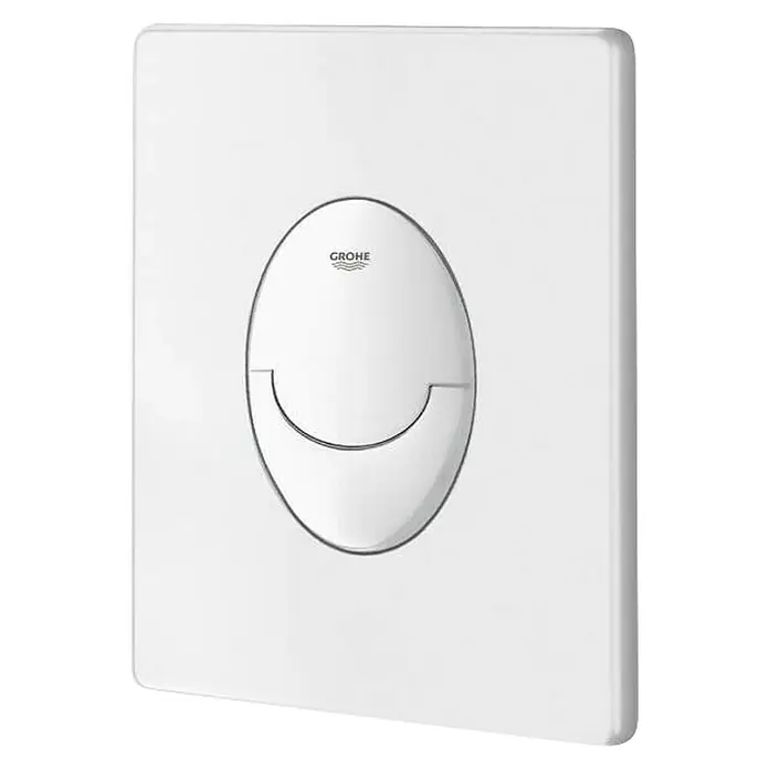Grohe Start Betätigungsplatte Start - Weiß, 2-Mengen-Spülung - Nahaufnahme einer Grohe Betätigungsplatte in Weiß, ein elegantes und funktionales Badezimmeraccessoire.