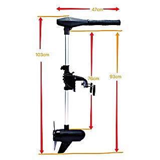 Talamex Elektro-Außenbordmotor X180 (1,2 kW, Pinnensteuerung, Schaftlänge: 76,2 cm)