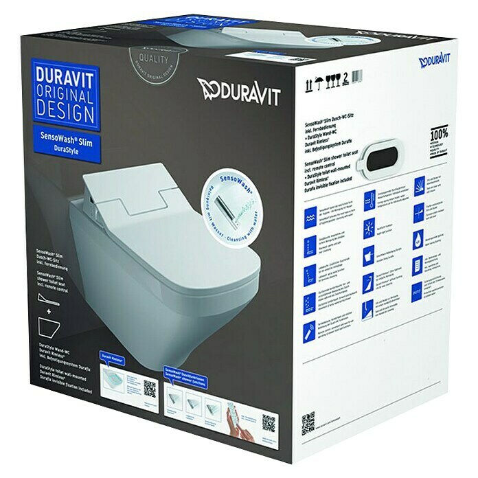 Duravit DuraStyle Wand-WC-SetMit Duschfunktion, Ohne Spezialglasur, Spülform: Tief, WC Abgang: Waagerecht, Weiß Front View