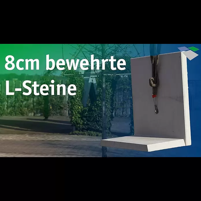 Diephaus L-Stein Slim - 130 cm, 100 cm, Stärke: 8 cm, Grau - Nachhaltige Innovation: Diephaus 8cm bewehrte L-Steine mit Einpunktaufhngung & sthetik