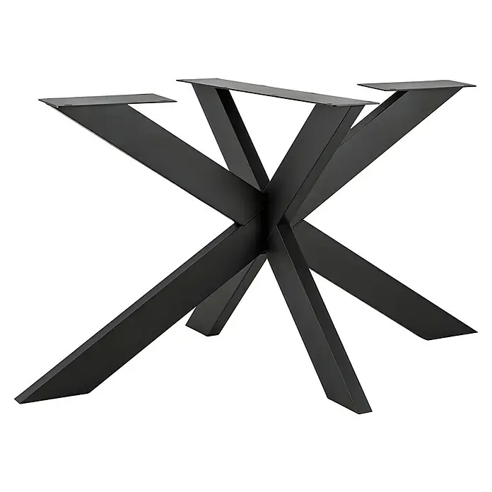 Tischbein CITYLINE Spider - 1.400 x 700 x 720 mm, Schwarz - Metalltischgestell in Sternform mit schwarzer Pulverbeschichtung. Perfekt für moderne Ess- oder Konferenztische, stabil und stilvoll.