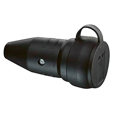 Gummi-Schutzkontakt-Kupplung (230 V, IP44, Schwarz)