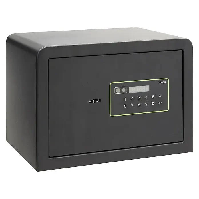 Arregui Kuro Caja fuerte - L x An x Al: 25 x 35 x 25 cm, Negro/Verde, 16 l - Caja fuerte negra con teclado digital para un almacenamiento seguro.