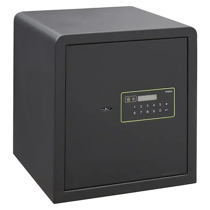 Arregui Kuro Caja fuerte - L x An x Al: 36 x 35 x 38 cm, Negro/Verde, 39 l - Caja fuerte digital negra para el almacenamiento seguro de objetos de valor. Ideal para el hogar o la oficina.