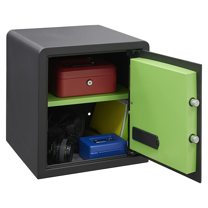 Arregui Kuro Caja fuerte (L x An x Al: 36 x 35 x 38 cm, Negro/Verde, 39 l) | BAUHAUS