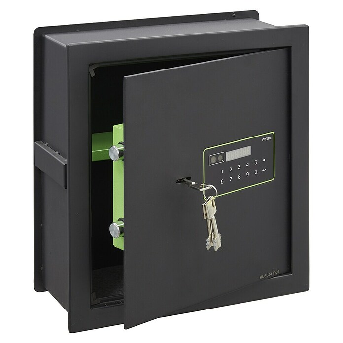 Arregui Kuro Caja fuerte empotrable (L x An x Al: 25 x 36 x 39 cm, Negro/Verde, 24 l) | BAUHAUS