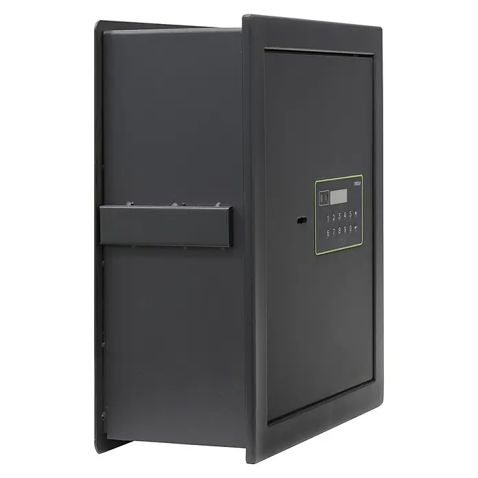 Arregui Kuro Caja fuerte empotrable - L x An x Al: 25 x 36 x 39 cm, Negro/Verde, 24 l - Caja fuerte gris con teclado digital. Protección segura para objetos de valor en la oficina o en casa.