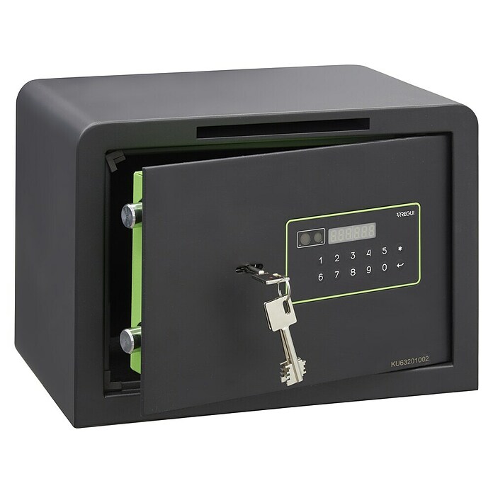 Arregui Kuro Caja fuerte (L x An x Al: 25 x 35 x 25 cm, Negro/Verde, 16 l, Ranura) | BAUHAUS