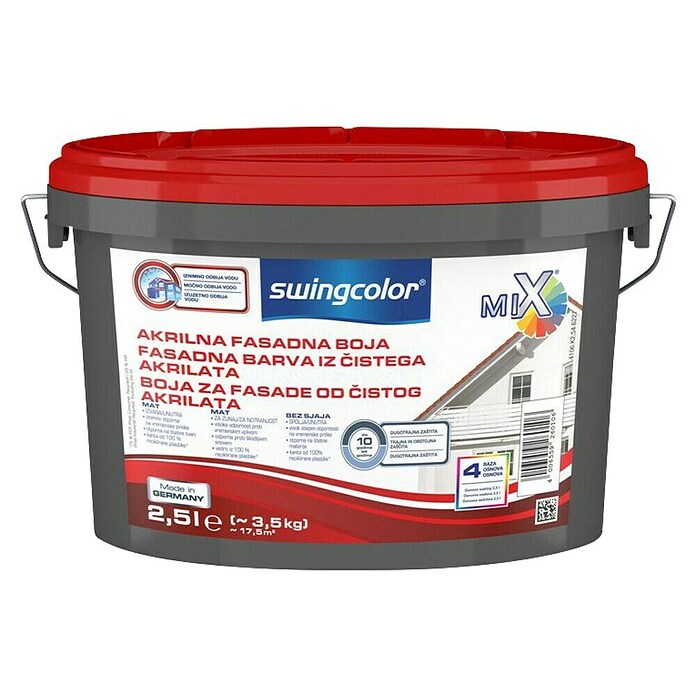 swingcolor Čista akrilatna fasadna barva  (Bela, 2,5 l, Mat) | 5896 - MIX Fassadenfarben | HADF - Farbmischanlage | HAD - Farben | HA - Farben | H - Innendeko/Farben | BAUHAUS