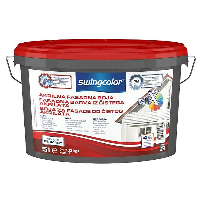 swingcolor Čista akrilatna fasadna barva Base 4  (Bela, 5 l) | 5896 - MIX Fassadenfarben | HADF - Farbmischanlage | HAD - Farben | HA - Farben | H - Innendeko/Farben | BAUHAUS