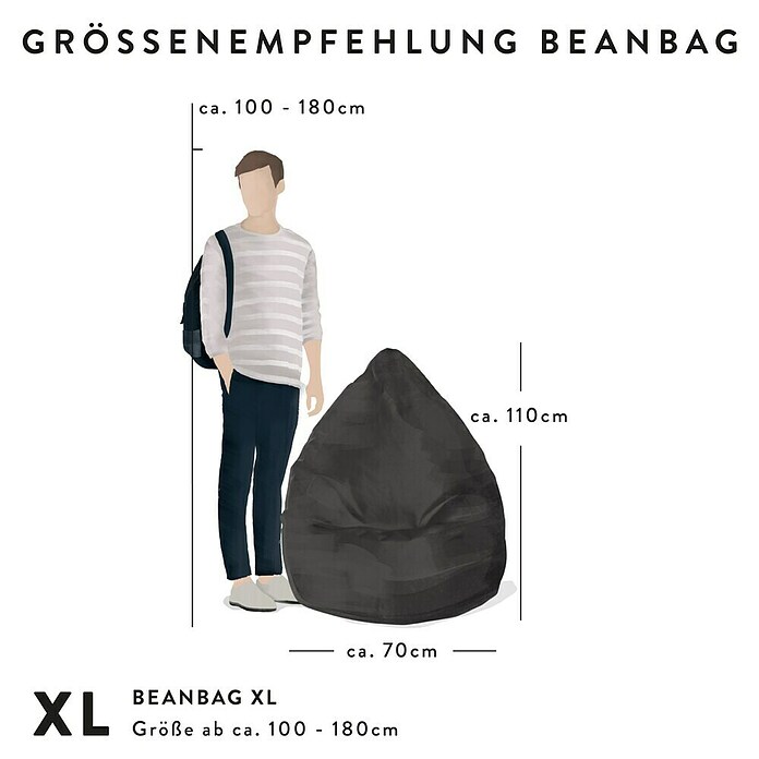 Sitting Point Puf saco Beanbag Easy (XL, Naranja, 100% poliéster) | BAUHAUS