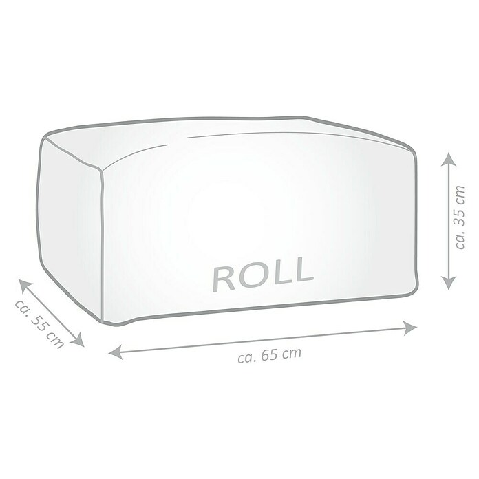 Sitting Point Sitzhocker Santorin Roll (65 x 55 x 35 cm, Anthrazit/Weiß, 100 % Polypropylen) | BAUHAUS