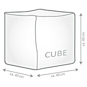 Sitting Point Sitzhocker Cube Scuba (40 x 40 x 40 cm, Eukalyptus, 100 % Polyester) | BAUHAUS