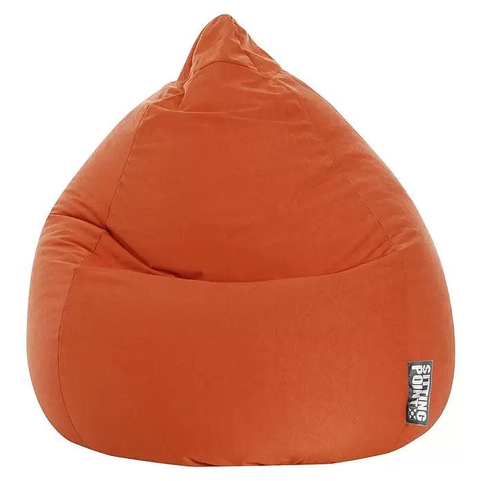 Sitting Point Sitzsack Beanbag Easy - XL, Orange, 100 % Polyester - Oranger Sitzsack aus weichem Stoff mit Markenetikett.