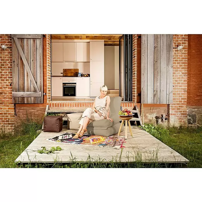 Sitting Point Sitzsack Twist Scuba90 x 70 x 80 cm, Khaki, 100 % Polyester/100 % Polyvinylchlorid