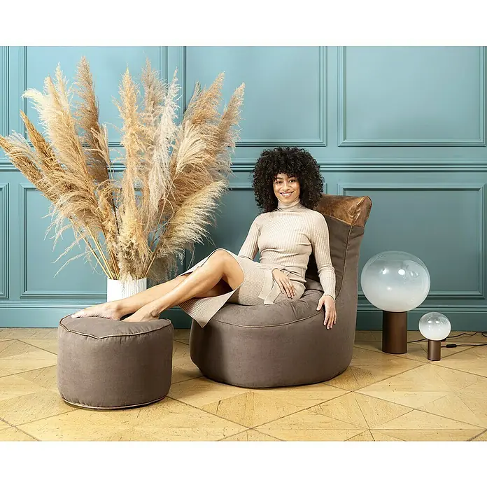 Sitting Point Sitzhocker Dotcom Jamie - Ø x H: 50 x 30 cm, Braun, 100 % Polyester - Elegantes Interieur mit Sessel, Hocker und stilvoller Dekoration, das ein einladendes Ambiente schafft.