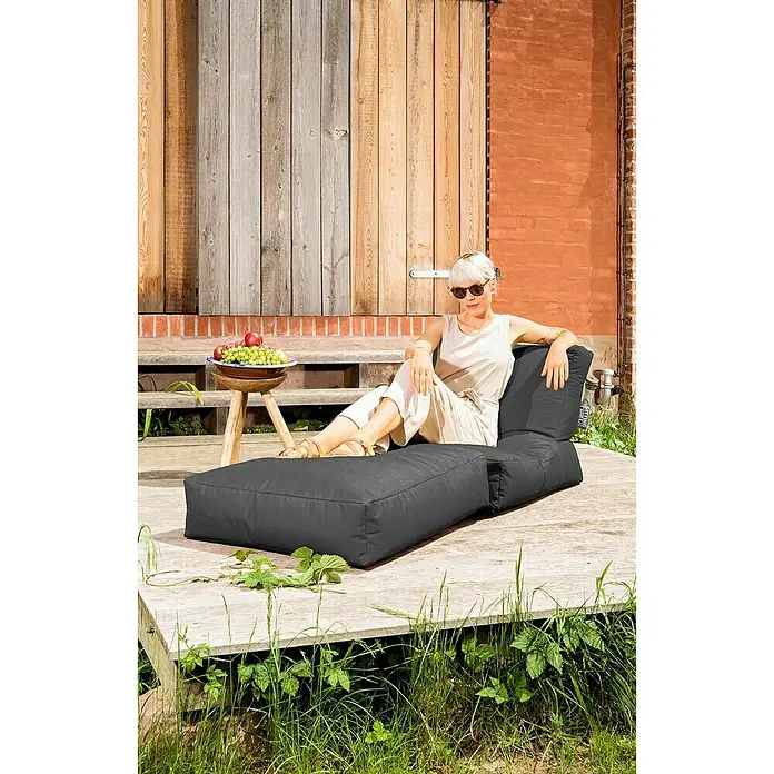 Sitting Point Sitzsack Twist Scuba90 x 70 x 80 cm, Anthrazit, 100 % Polyester/100 % Polyvinylchlorid - Entspannen Sie stilvoll auf dieser grauen Outdoor-Lounge mit passendem Ottoman, perfekt für sonnige Tage im Garten oder auf der Terrasse.