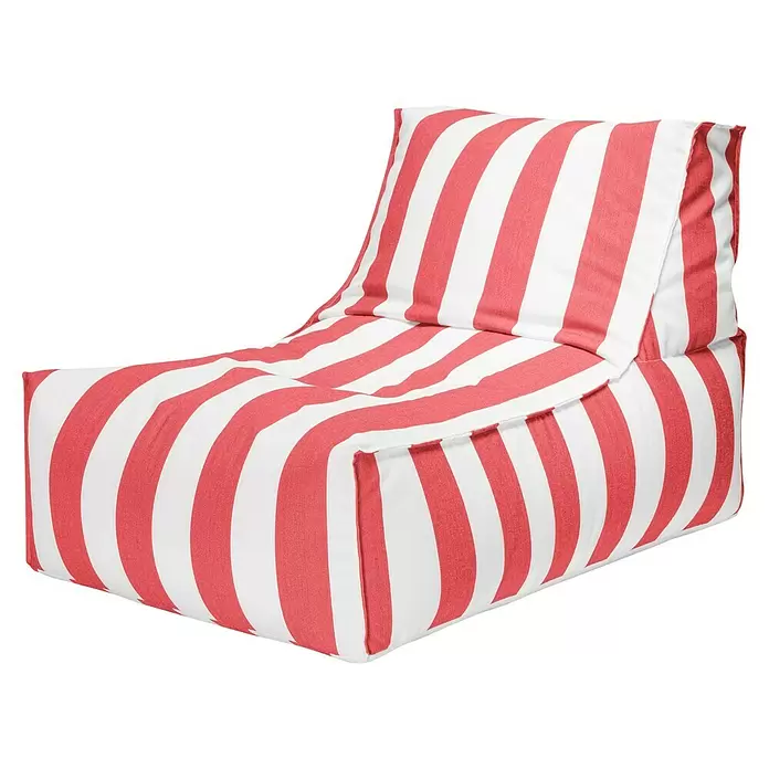 Sitting Point Sitzsack Santorin Rock - 100 x 65 x 65 cm, Rot/Weiß, 100 % Polypropylen - Rot-weiß gestreifter Sitzsack für bequemes Entspannen.