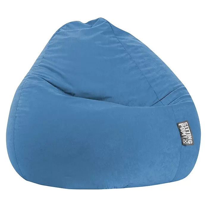 Sitting Point Sitzsack Beanbag Easy - XXL, Blau, 100 % Polyester - Blauer Stoffsitzsack mit Etikett. Weich.