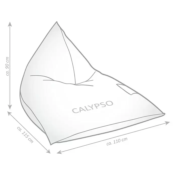 Sitting Point Sitzsack Santorin Calypso - 110 x 115 x 90 cm, Taupe/Weiß, 100 % Polypropylen - Hellgrauer Calypso Sitzsack mit Maßen: ca. H 90 cm, B 110 cm, T 115 cm.