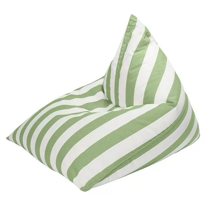 Sitting Point Sitzsack Santorin Calypso - 110 x 115 x 90 cm, Grün/Weiß, 100 % Polypropylen - Grün-weiß gestreifter Sitzsack aus Stoff für bequemes, lässiges Sitzen.