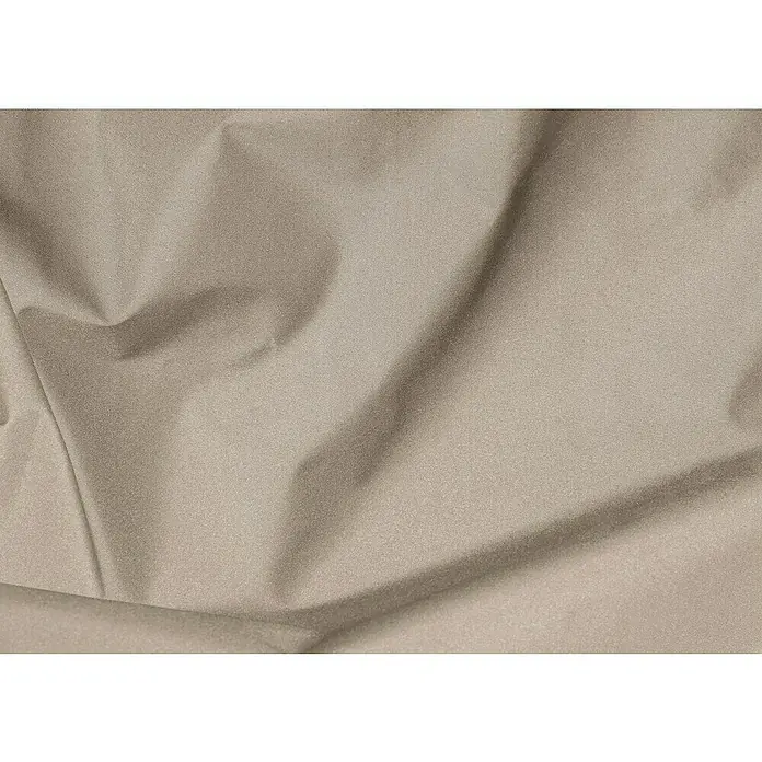 Sitting Point Sitzhocker Cube Scuba - 40 x 40 x 40 cm, Khaki, 100 % Polyester - Nahaufnahme von beigem Stoff mit subtilen Falten, der Textur und sanfte Farbvariationen zeigt, ideal für Bekleidung und Dekoration.