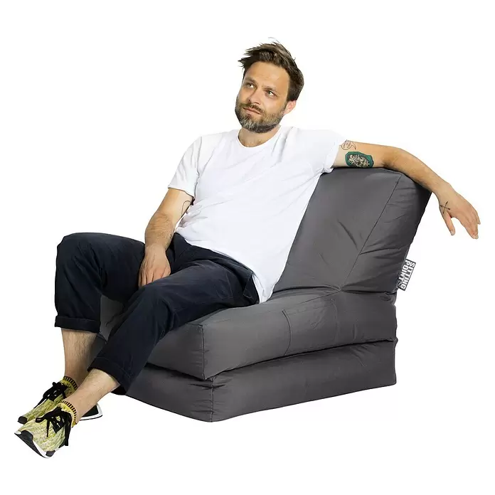 Sitting Point Sitzsack Twist Scuba90 x 70 x 80 cm, Anthrazit, 100 % Polyester/100 % Polyvinylchlorid