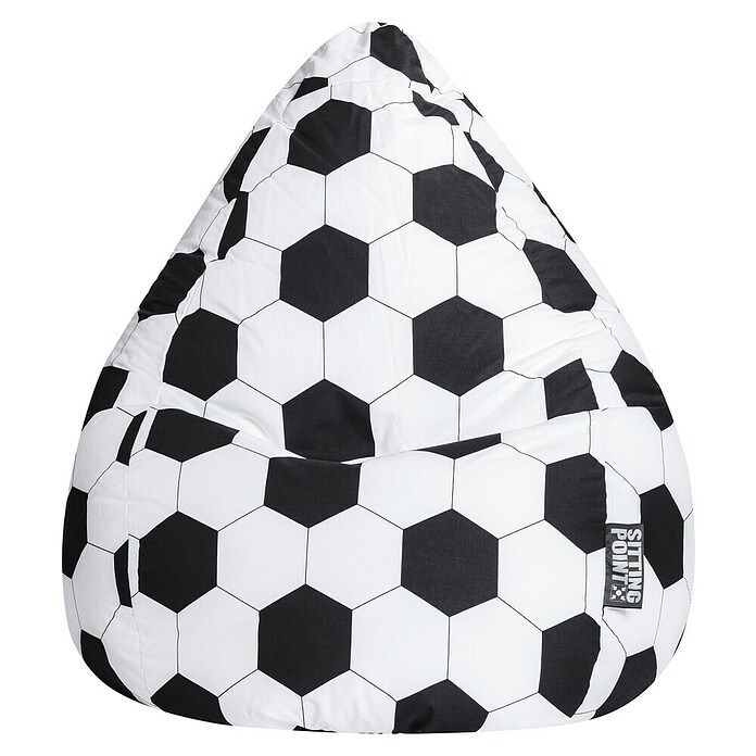 Sitting Point Puf saco Fútbol (XL, Negro/Blanco, 100% algodón) | BAUHAUS