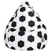 Sitting Point Puf saco Fútbol (XL, Negro/Blanco, 100% algodón) | BAUHAUS