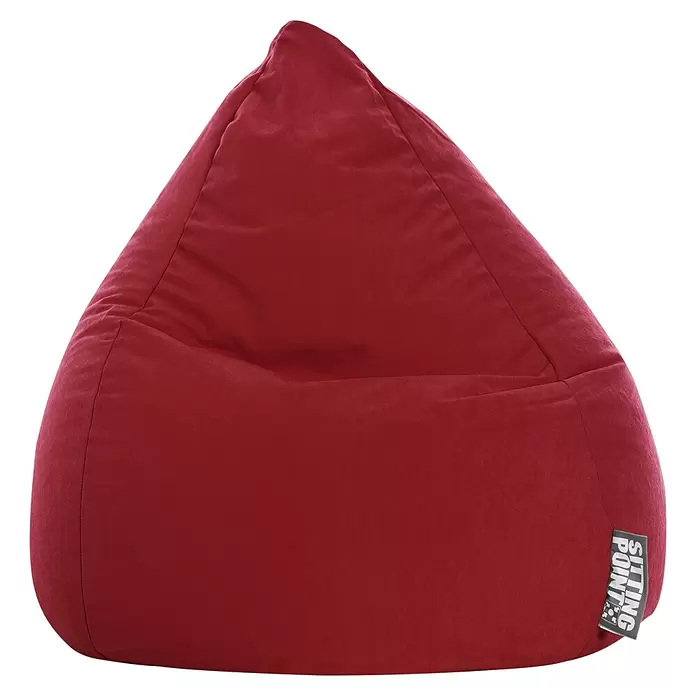Sitting Point Sitzsack Beanbag Easy - L, Rot, 100 % Polyester - Roter Stoff-Sitzsack in Tropfenform mit weicher Textur.